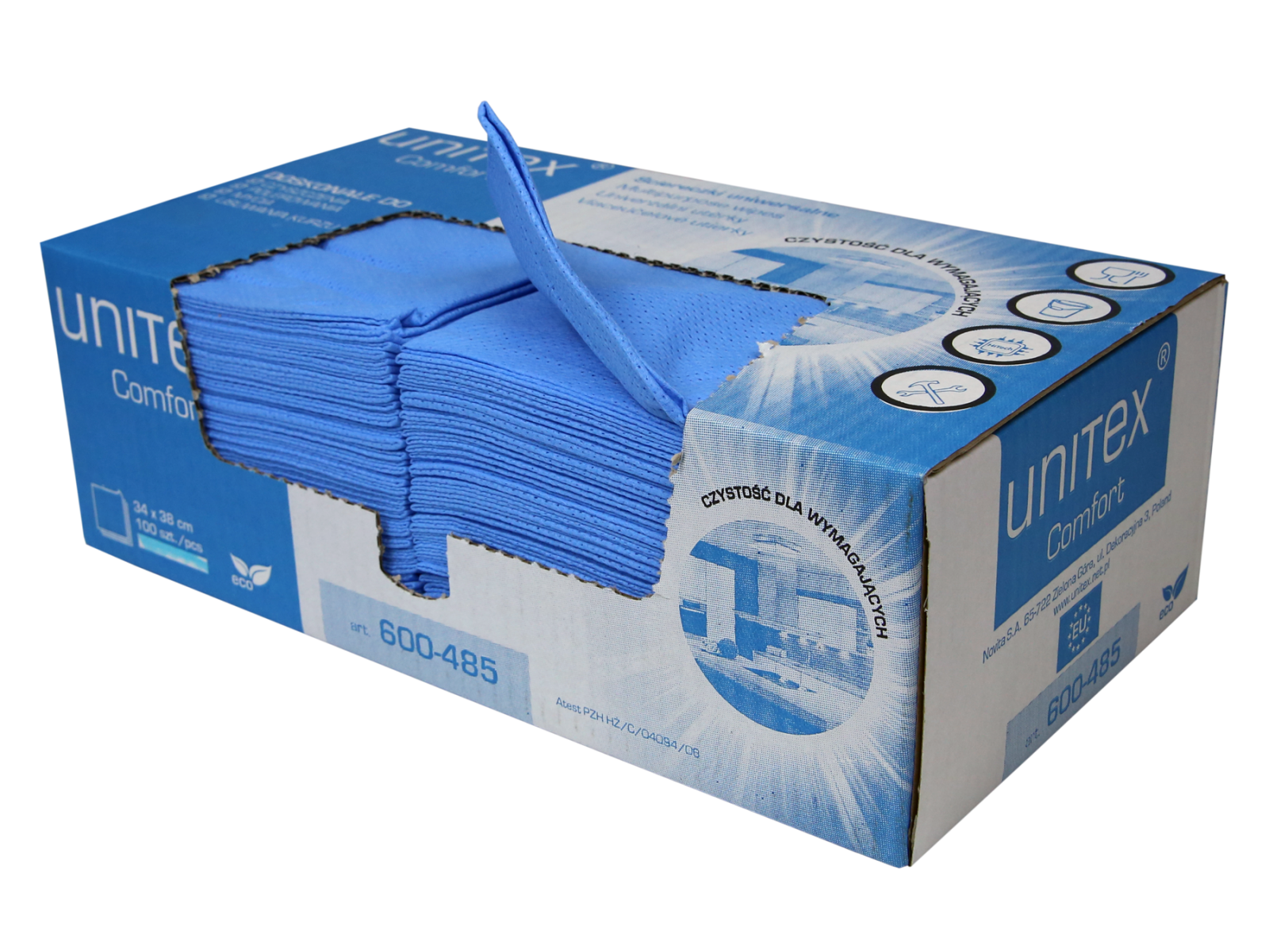 Unitex Comfort Blue Box 100 Ściereczek U48551
